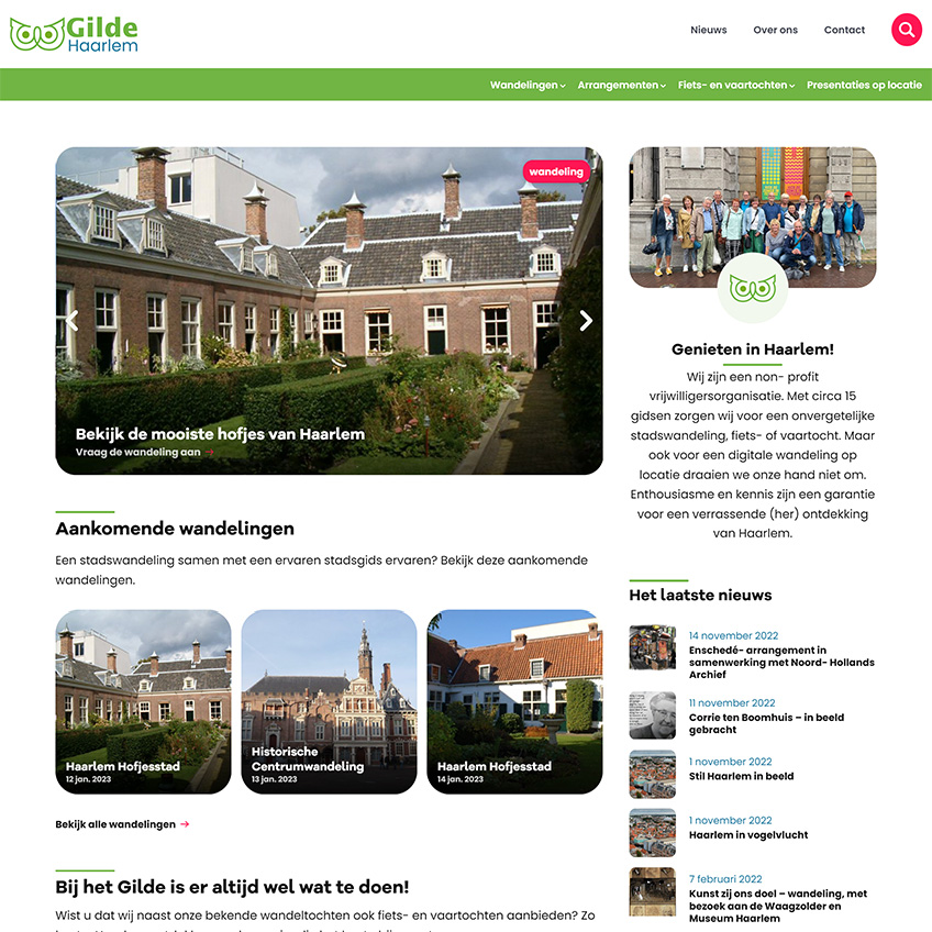 Gilde Haarlem homepage desktop